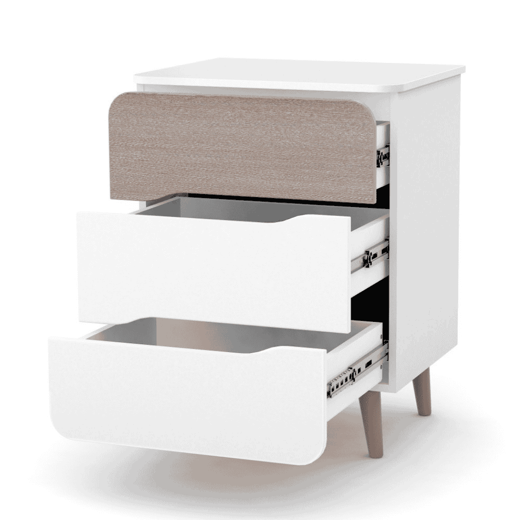 Dětská komoda Belitto Gekko Kids, 60x49x80cm, Bílá / Cappuccino